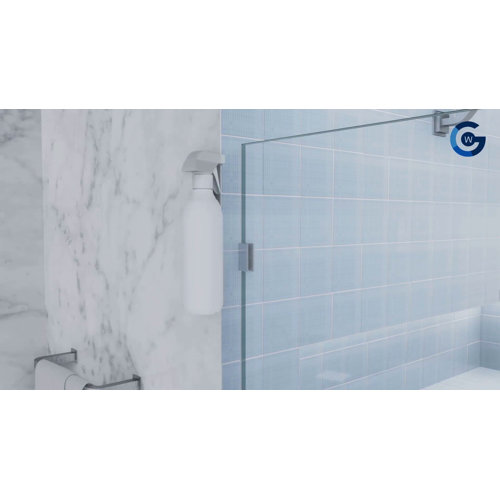 Glass Warehouse 58'' 58.4'' W x 78'' H Hinged Frameless Shower Door